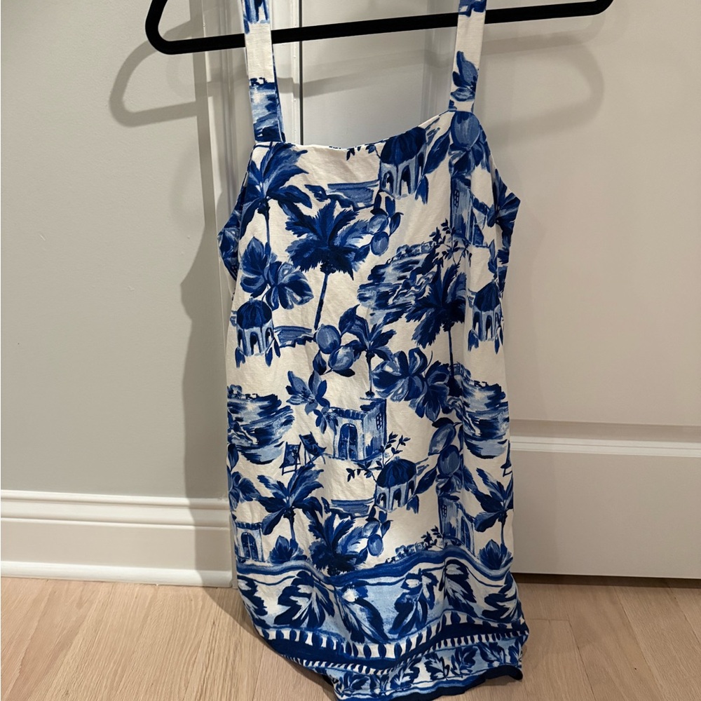 LOFT Blue and White Floral Mini Dress